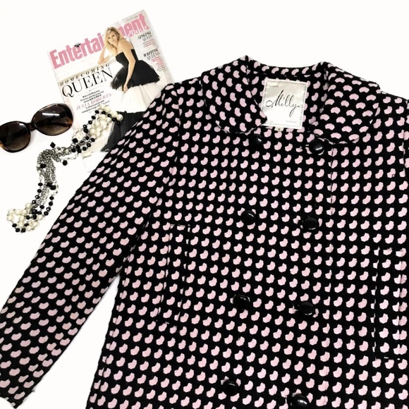 Milly Jackets & Blazers - MILLY NY Embroidered Pea Coat Jacket 4 $590 CuTE!